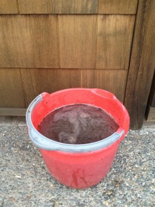 Nothing works better for scrubbing socks than a bucket full of mud!
