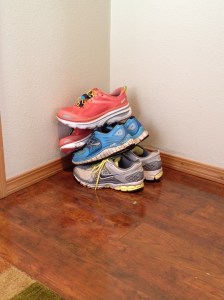 This is where they live, because they are mine and I clean the floor. Put yours away.